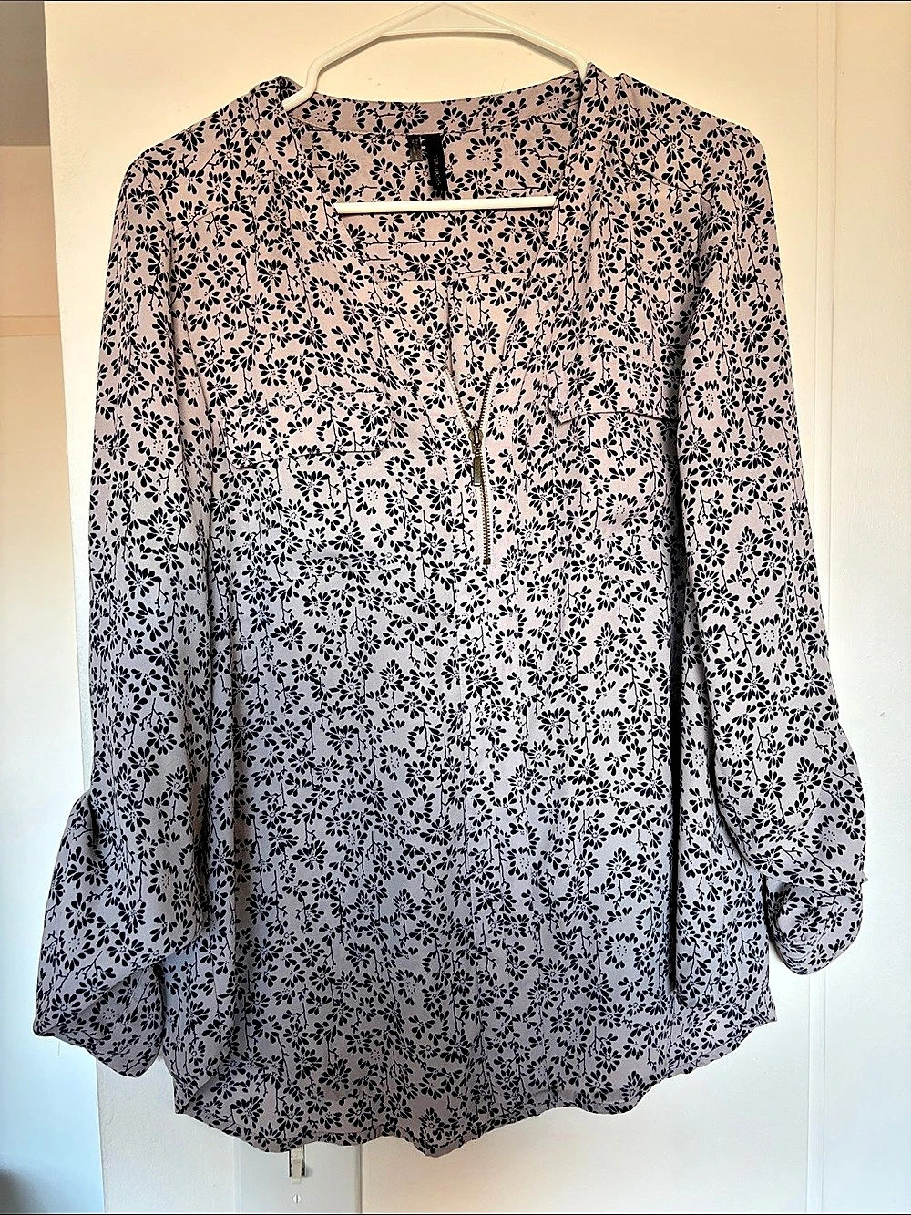 Floral Blouse in Pink & Black